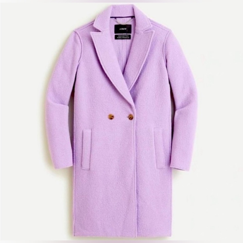 J. Crew Daphne Topcoat - Italian Boiled Wool Lilac - size 4